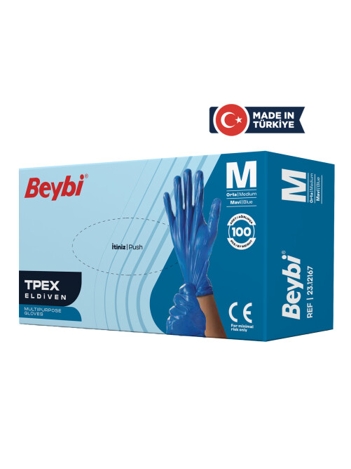 Beybi TPEX Eldiven Mavi 100'lük Kutu - Beybi