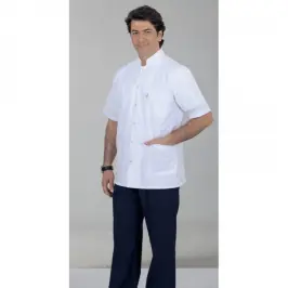 Erkek Hakim Yaka Üst Beyaz Alt Lacivert Takım (Alpaka Kumaş) - 