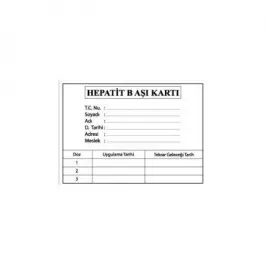 Hepatit B Aşı Kartı - 