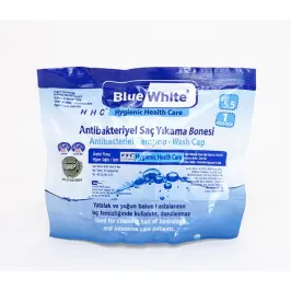 Mavi Beyaz Saç Yıkama Bonesi - 