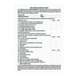 Risk Değerlendirme Formu - 