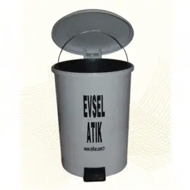 Yuvarlak Pedallı Evsel Atık Kovası 25 LT - 